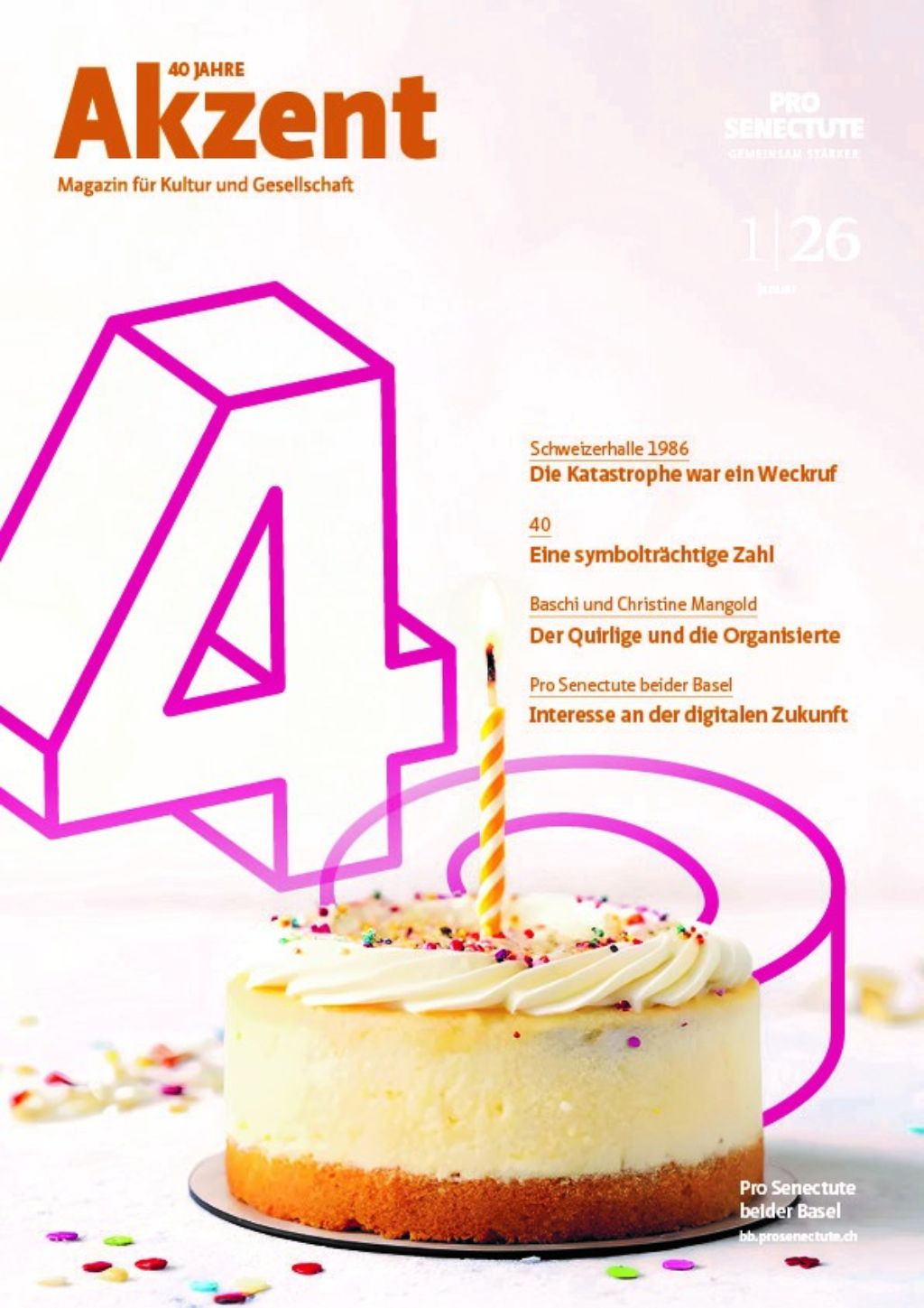 Titelblatt Akzent Magazin Nr. 1 2026 Januar «Vierzig»