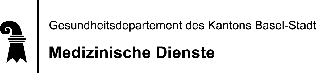 Logo des Gesundheitsdepartements des Kantons Basel-Stadt zu den medizinischen Diensten.
